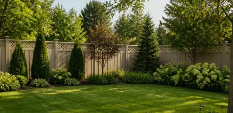 Tidy backyard lawn with edged garden beds, ready for inspection